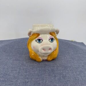 Sigma the Tastesetter Miss Piggy Mug Muppets Vintage White Yellow 3D Figural